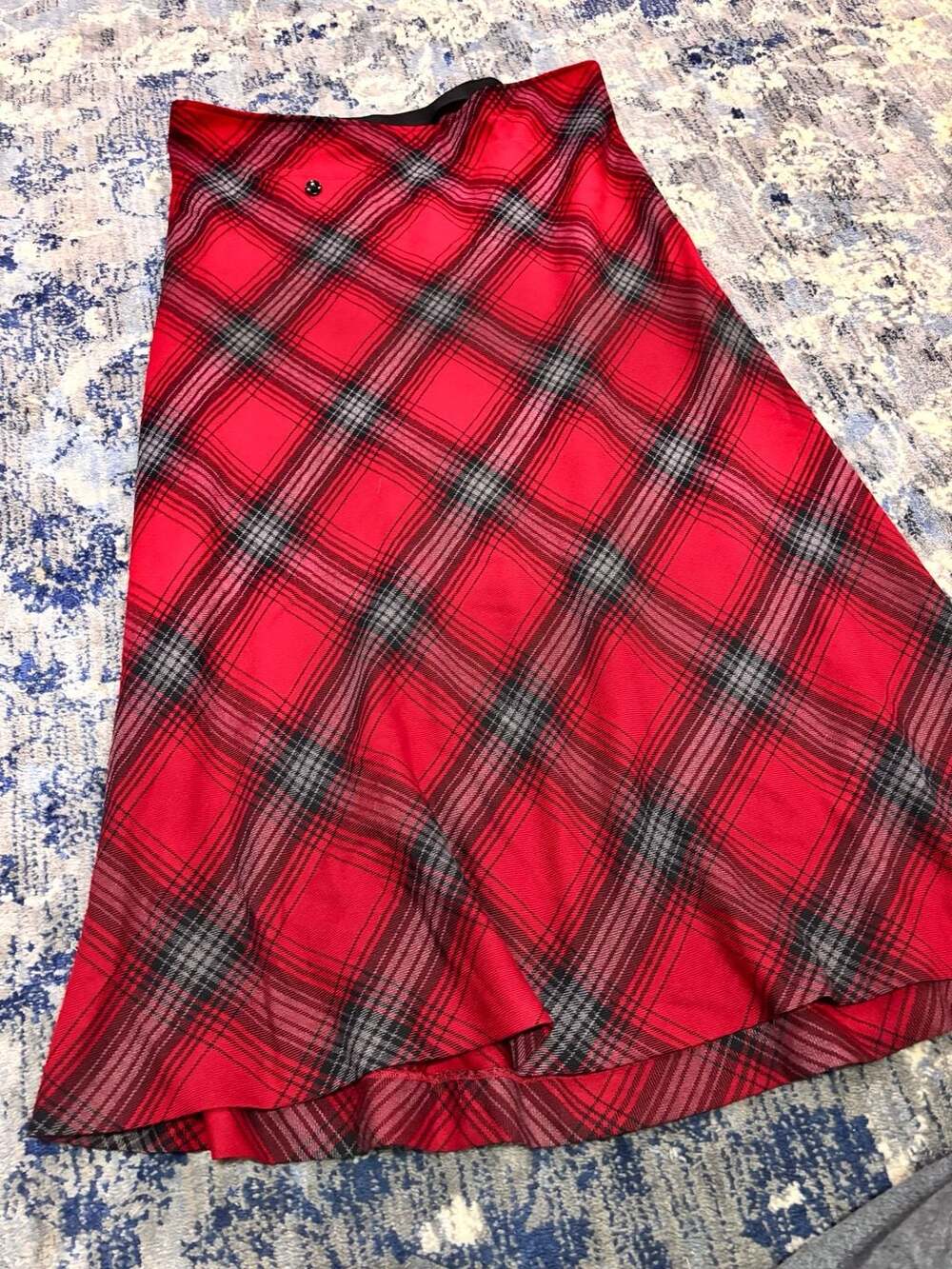 Talbots Skirt Size 12 Red Plaid Tartan A-Line